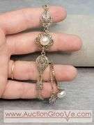DGS Turkey Sterling Silver Pearl Filigree Bracelet. Slider to Adjust length. JB