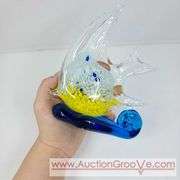 Hand Blown Glass Fish. 5 x 6. A