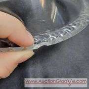 Frosted Pressed Glass Lid. Has chips. Lid / Cover only. 6 x 4. T4