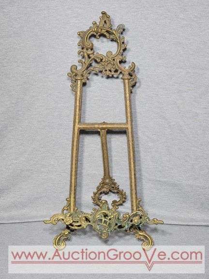 Andrea by Sadek Ornate Brass Easel. 10 x 21x 8. B