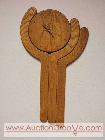 Wooden Clock. Battery operated. 16 x 29. B