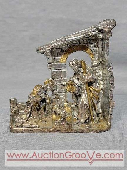 Bagno Argento Nativity Scene. Made in Italy. 999% Silverplate. 3.5 x 1 x 3.5. B