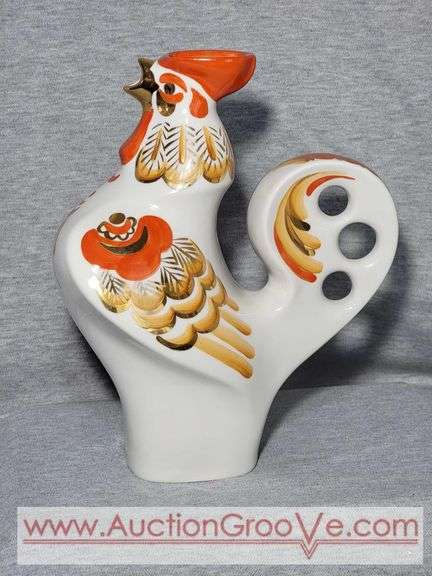 Russian Rooster Decanter / Pitcher. 18 x 10. By Fabric Gardner Verbilky. LR
