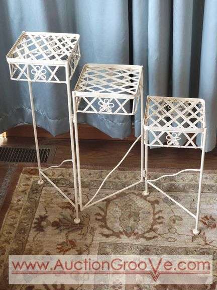 Triple Folding Plant Stand. 24 x 7 x 24. Each Table Measures 7 x 7. LR
