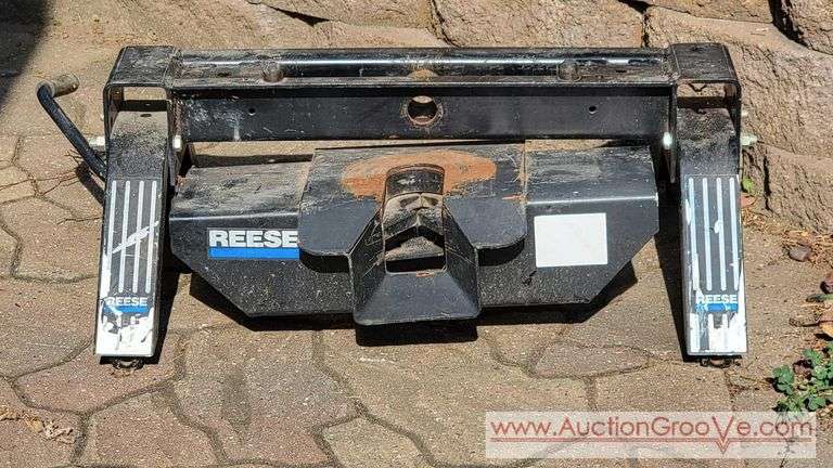 RESERVE REMOVED ~REESE 5TH WHEEL TRAILER HITCH as shown. Description from internet, "The image shows a Reese 16K fifth-wheel hitch, likely with a Kwik Slide Slider, used for towing fifth-wheel trailer