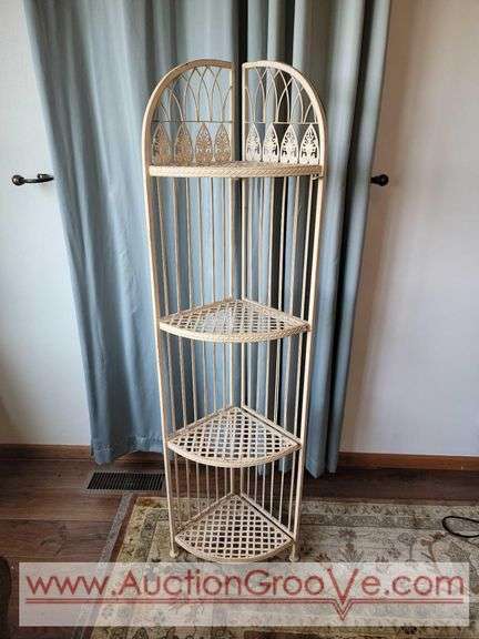 Metal Folding Corner Shelf. 16 x 57 x 10.5. LR