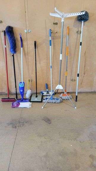 Sweep Rack Spring Cleaning with your Bissel Perfect Sweep, Swiffer Wet Jet, mops ...