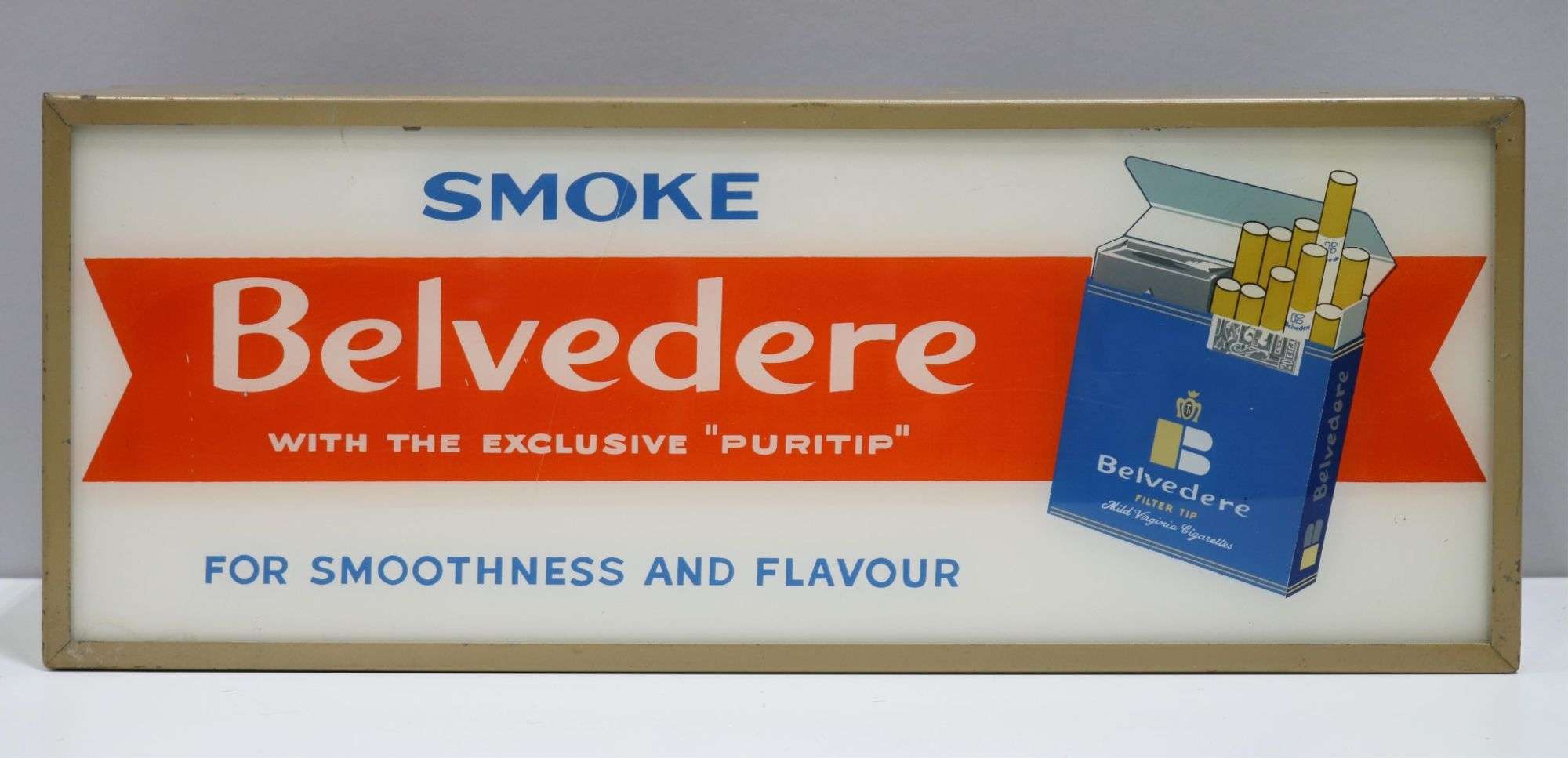 BELVEDERE CIGARETTES ADVERTISING SIGN