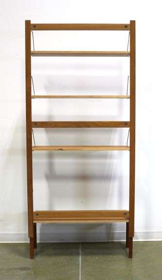 TEAK FREE STANDING WALL SHELF
