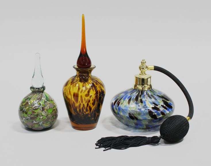 ART GLASS SCENT BOTTLE COLLECTION (3)