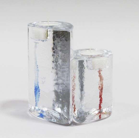 KOSTA BODA GLASS CANDLE HOLDER SET