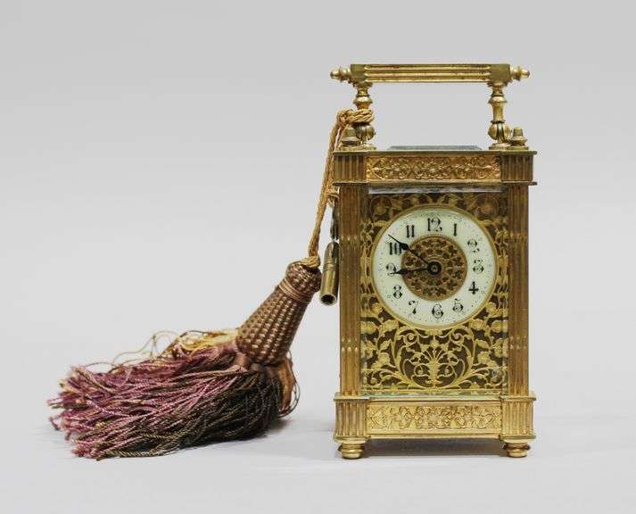 FRENCH GILT BRASS CARRIAGE CLOCK