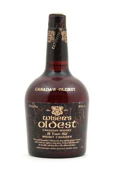 Wiser's Oldest Canadian Whisky 18 Year Old, 1959 - Hodgins Halls