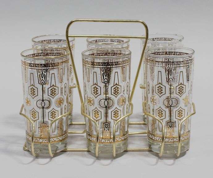 MCM DRINKING GLASSES IN CADDY (7)