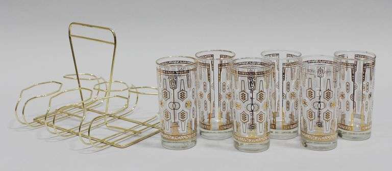MCM DRINKING GLASSES IN CADDY (7)