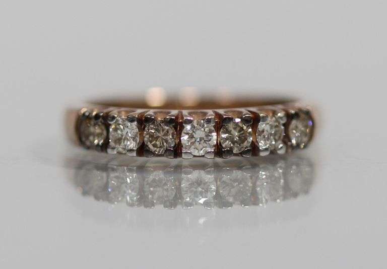 9kt ROSE GOLD / BROWN & WHITE DIAMOND RING