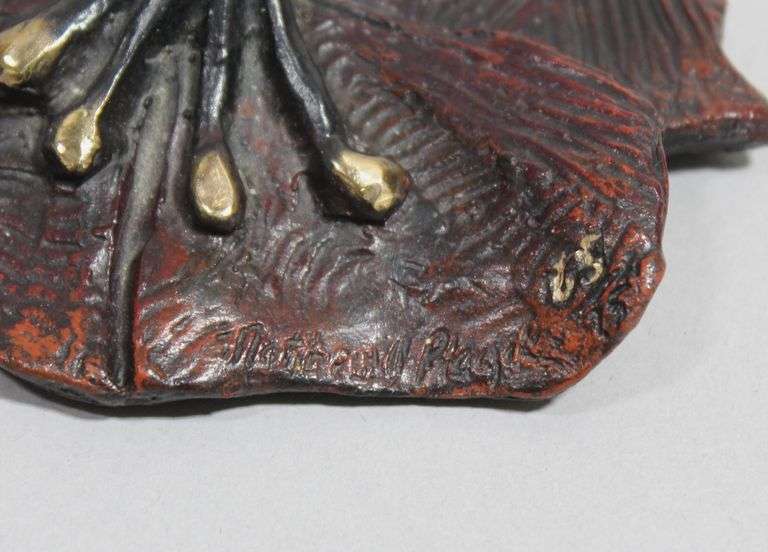MATTHEW PLACZEK "ONE LEG UP" BRONZE FROG FIGURE