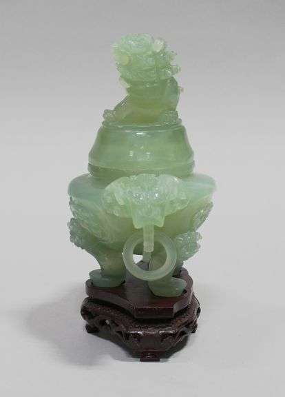 CHINESE CARVED JADE CENSOR