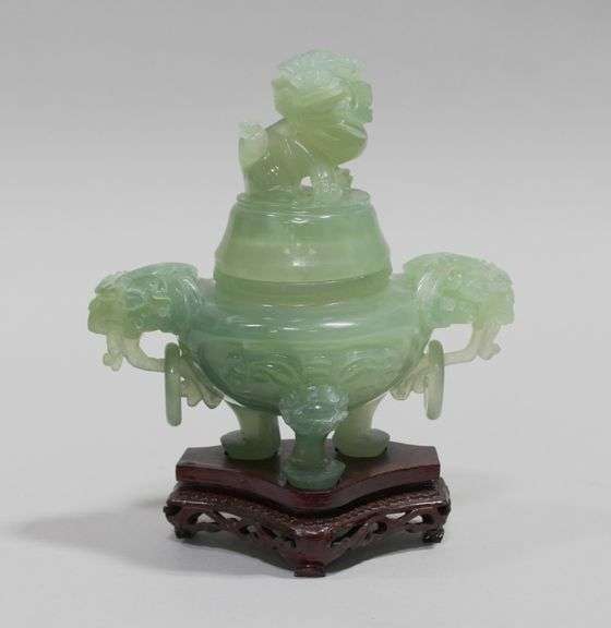 CHINESE CARVED JADE CENSOR