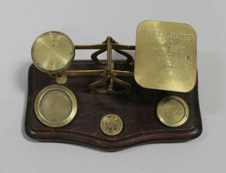 VICTORIAN BRASS POSTAL SCALE