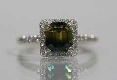 14kt WHITE GOLD / SAPPHIRE & DIAMOND RING