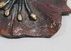 MATTHEW PLACZEK "ONE LEG UP" BRONZE FROG FIGURE