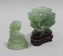 CHINESE CARVED JADE CENSOR