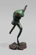 MATTHEW PLACZEK "ONE LEG UP" BRONZE FROG FIGURE