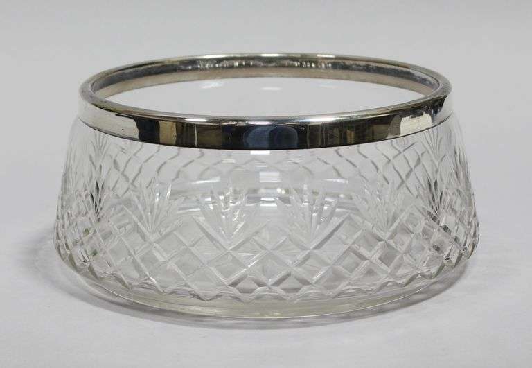 ANTIQUE CRYSTAL & SILVER FRUIT BOWL
