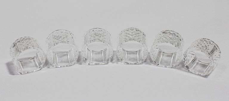 NOVA SCOTIAN CRYSTAL "TITANIC" NAPKIN RINGS (6)