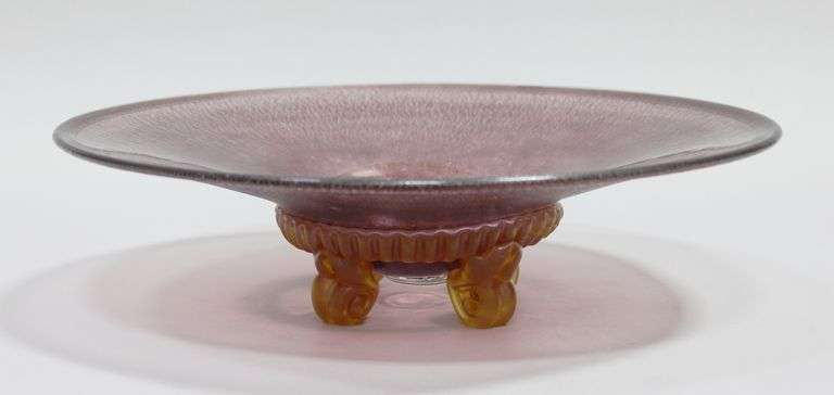 JIM NORTON ART GLASS FOOTED DISH