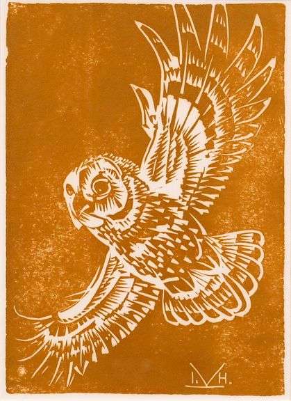 ILLINGWORTH HOLEY (BUCK) KERR, COLOUR LINOCUT