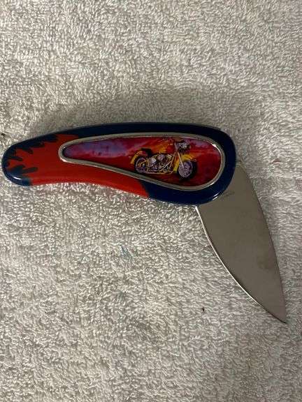 Flame/Motorcycle Handle Knife