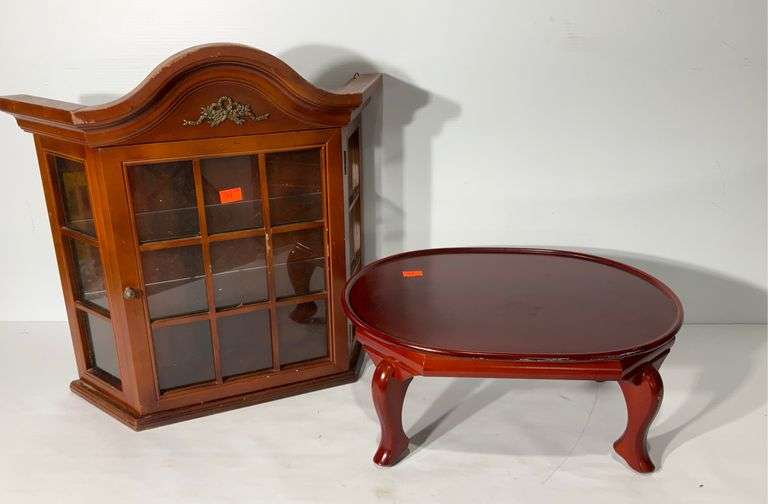 2 pcs: Bombay Company wall mount display cabinet and a fishbowl or ...