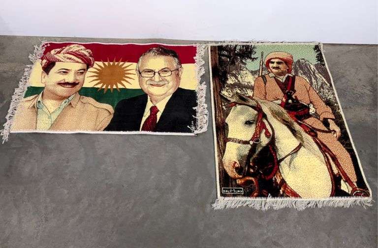 28x41 Rug Two scatter rugs, marked as shown, figure on horse measures 28x41 ...