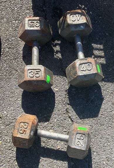 25,35,45lb texture grip dumbbells