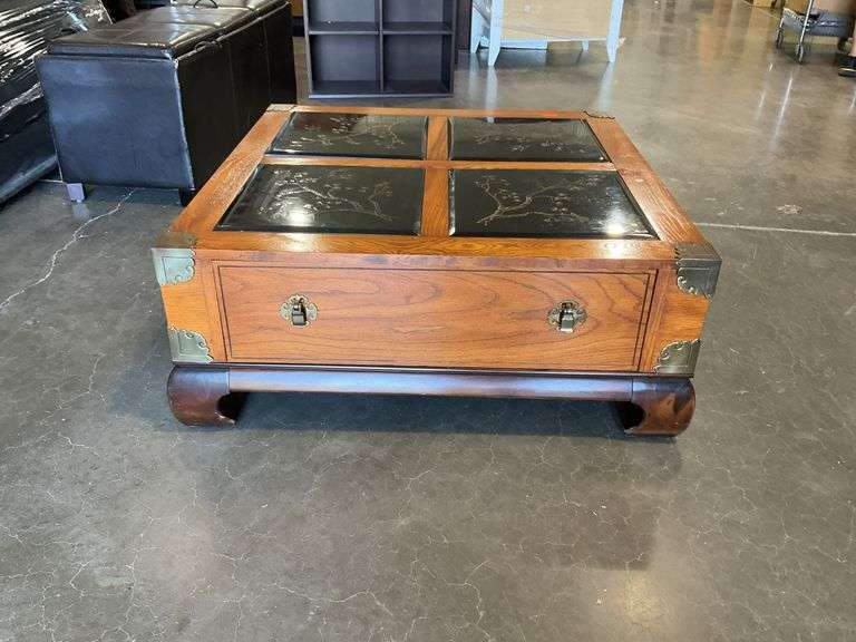 Bassett Furniture Asian Themed Furniture Center Room Table, decor tile