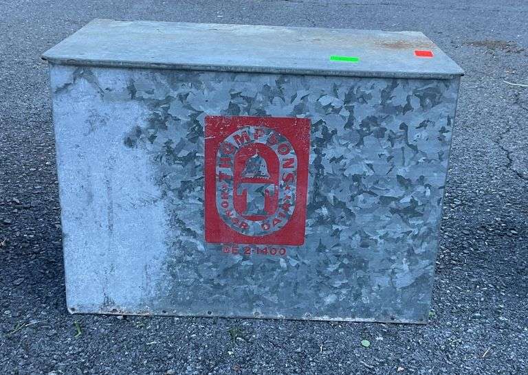 Galvanized Thompson dairy can, 17”L x 10”W x 12”H