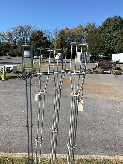 Set of four tiki torches, heavy grade metal, 68”H