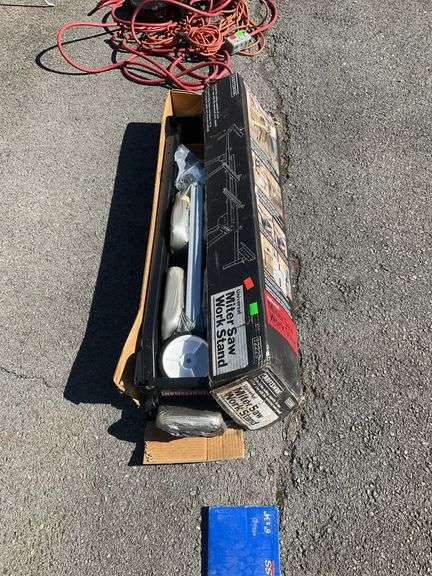 Mitre saw work stand, appears to be new, assembly required