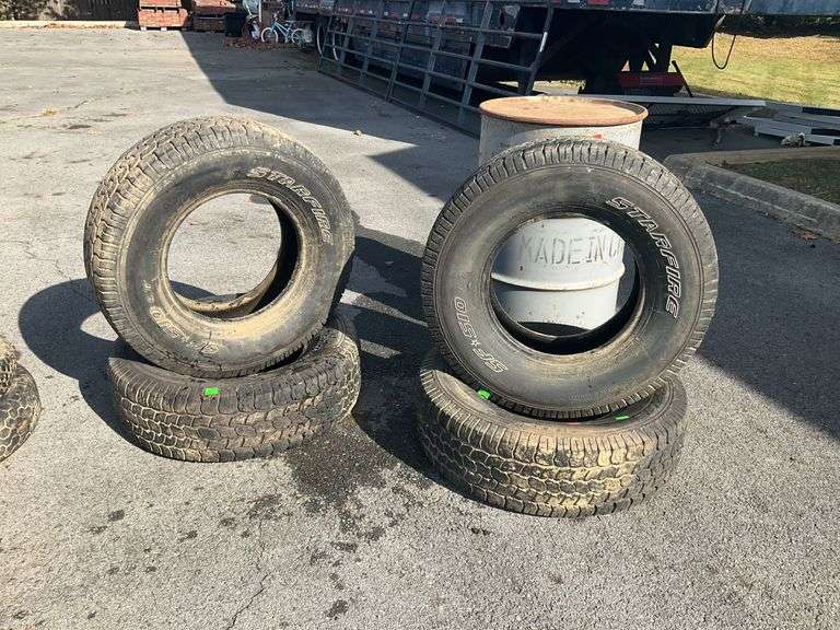 Set of 4-Starfire tires, 265/75R16, all tires have a decent amount of tread, no holes and appears to have no dry rot