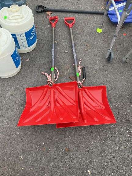 Pair of rope snow shovels, like new condition