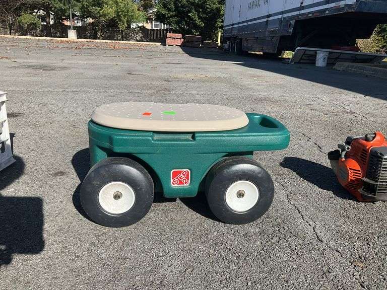 Step 2 garden buddy cart, poly body, with some garden tools