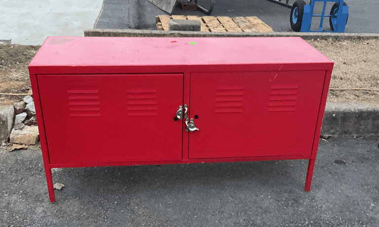 Metal cabinet with shelves, 46”L x 16”W x 24”H