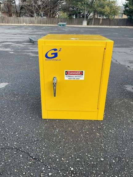 Metal cabinet, with key, 18x18x22”H
