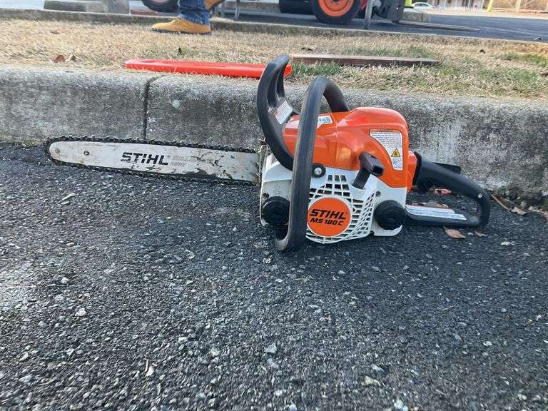 Stihl chainsaw, ms 180c, 14”bar/chain, tested and working