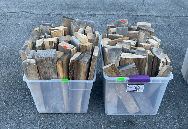 2-poly totes with firewood