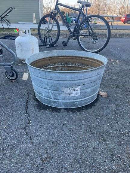 Galvanized tub with handles,  24”dia