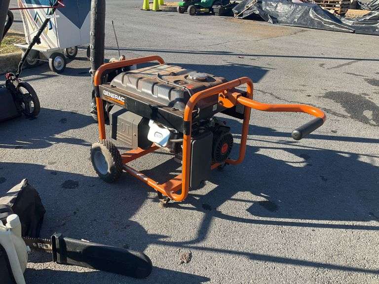 Generac generator, running watts 5500, starting watts 6875, item comes from locale sales/repair shop, sells as-is for parts of repairs