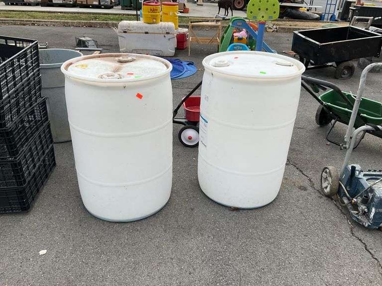 Two poly 55 gallon Barrels